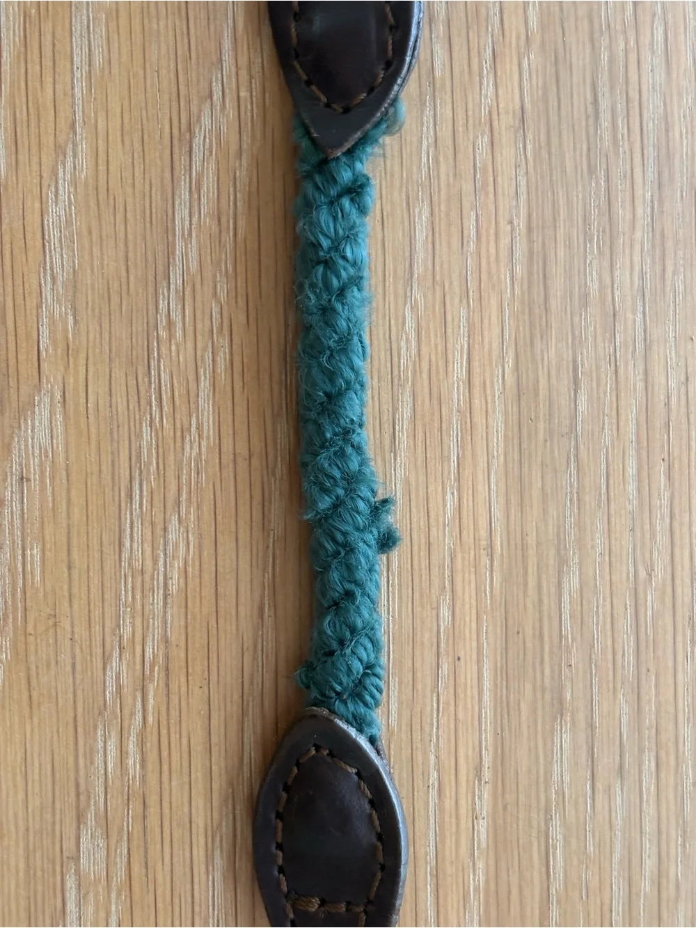 Leather & Braided Rope Collar with Brass Hardware - XS